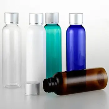 50pc/palju Uusi 60ml Tühi PET Pudel Plastikust Pudelid Anodeeritud Alumiiniumist Kaas Emulsioon, E-vedelik-Plastist Pudeli Sisemine Kork