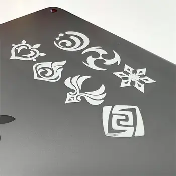 Anime Genshin Mõju Seitse Elemendid Teema Metallist Õõnes Logo Kleepsud Õpilane Kirjatarvete Sülearvuti, Telefon, Juhul Decor DIY Decal Kingitused