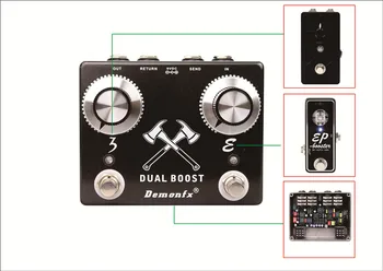 UUS Demonfx Kõrge Kvaliteedi Dual Booster 3 Tõuke Ja E Tõuke Üks Pedaal FX LOOP Kitarrile Mõju Pedaal