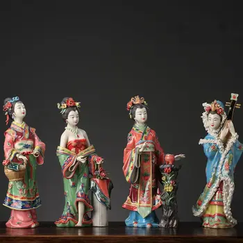 Hiina Daam Keraamiline Kuju Klassikalise Ilu Figuriin Loominguline Ilus Naiste Käsitöö Emailiga Artware Kaunistused Koju Kingitused