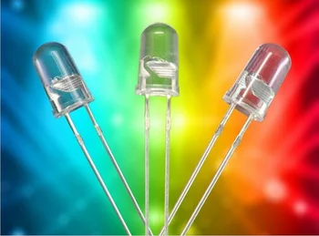 1000PCS / PALJU LED Valgus Rant line valgusdioodid, F5 värvikas flash, pikajalgne 5mm, värviline RGB lamp helmed