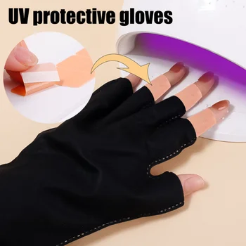1 Paar Ühekordsed Nail Art UV Kaitse Kinnas Nail Art Geel LED Lamp Anti UV-Kiirguse Must Kindad Maniküür Kaitsvad Vahendid