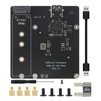 X876 V1.1 M. 2 NVME SATA SSD Ultra-Õhuke Expansion Board Vaarika Pi-4 Mudel B NAS Storage Moodul