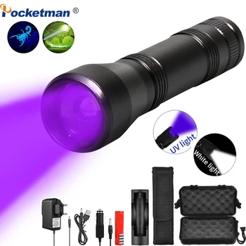 UV-Taskulamp Laetav 365nm & 395nm Must Valgus Võimas Blacklight UV-Taskulamp Torch Detektor Koera Uriini Pet Plekk