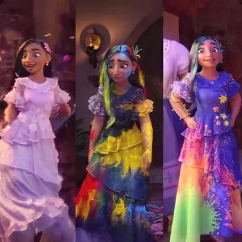 Anime Encanto Cosplay Isabela Madrigal Kleit Printsess Tüdrukute Mirabel Laste Fancy Kleit Parukas Kostüüm Pool Lapsed Cosplay