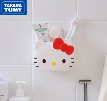 TAKARA TOMY Loominguline Cartoon Hello Kitty Multifunktsionaalne Hambahari Omanik Armas Vannitoa Riiul Ladustamise Kasti