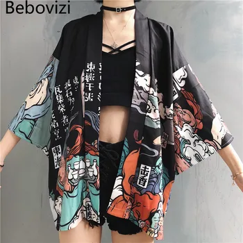 Bebovizi Jaapani Stiilis Must Kimono Yukata Meeste Ja Naiste Kampsun, Haori Obi Suvel Cosplay Särk Pluus Rüü Naiste Riided Aasia