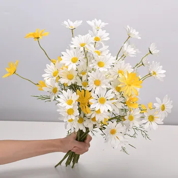 1tk Valge Daisy Chrysanthemum Simulatsioon Loodusliku Väike Daisy Kosmos Pulm Koju Fotograafia Teenetemärgi Rekvisiidid Simulatsiooni Lill