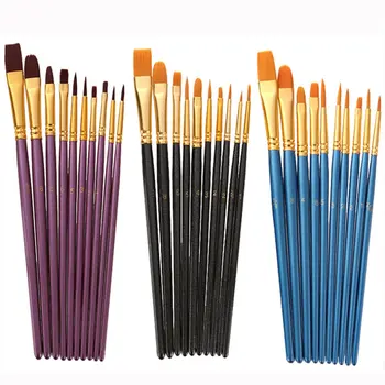Kunstnik Paint Brush Set 10Pcs Kõrge Kvaliteediga Nailonist Juuksed Puit Must Käepide Vesivärv Akrüül Õli, Pintsel Maali kunstikaubad