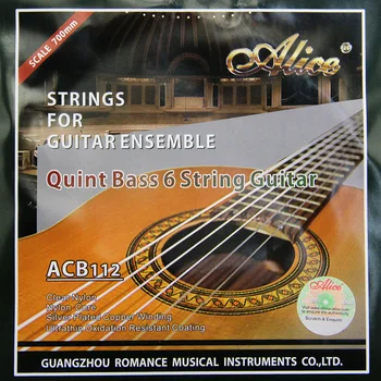 UUS Alice Quint bass 6 string Kitarri 0.32-0.61 tolline Selge nailon Siver-kroomitud Vasest Mähis Nylon Monofilament 6 strings/set