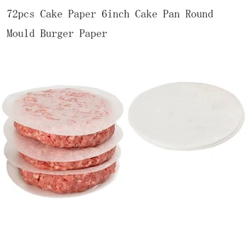 72pcs Kook Burger Paber-6 tolline koogivormi Ring Pärgament Mitte Jääda Kahepoolne Õli Paber Kohvik Toiduvalmistamis Bakeware