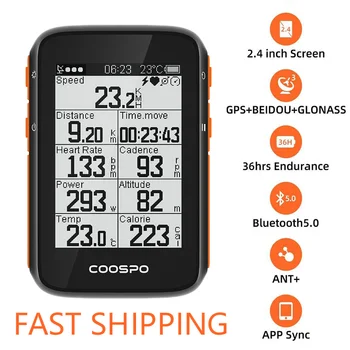 CooSpo Traadita Tsükli Bike Arvuti GPS Spidomeeter Läbisõidumõõdik 2,4-Tolline BLE5.0 ANT+ APP Sync Andur Veekindel koos Kanduriga Hispaania