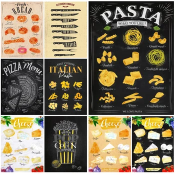 Pasta Juustu Pizza Decor Kauplus Plakatid Pagari-Seina Pildid Elutuba Põhjamaade Plakat Seina Art Lõuend Maali Raamimata