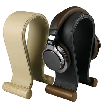 Universaalne Gaming Headset Seista PU Nahk+Puit Kõrvaklappide Hoidja Laua Disply Riiul Juhtmega/Juhtmeta Kõrvaklapid