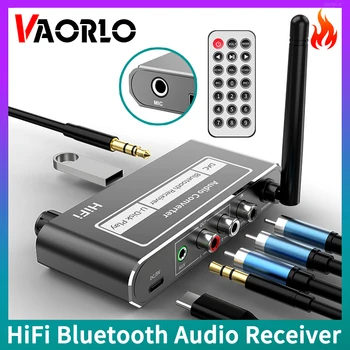 HIFI Bluetooth 5.2 Audio Vastuvõtja DAC Koaksiaal Digitaal-Analoogmuundur 3,5 mm AUX RCA Mic U-Disk Jack Stereo Traadita Adapter