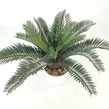 45cm Tropical Palm Tree Kunstlik Taimed Võltsitud Cycad Puu Plastikust Palmi Lehed Roheline Kookospähkli Taim Kodu Aed Pulmad Decor