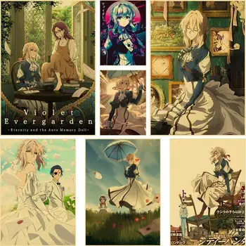 Hot Anime Lilla Evergarden Plakatid Esteetiline Retro Jõupaber Plakat Seina Maali Pilte elutuba Kodu Baar Decor