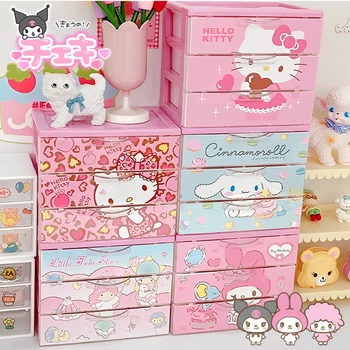 Kawaii Kuromi Desktop Suur Sahtel Anime Sanrio Hello Kittys Cinnamoroll Desktop Suupiste Ehted Kosmeetika Ladustamise Boxs Mänguasjad, Kingitused