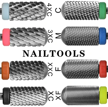 NAILTOOLS 6.6 Originaal Suur Barrel Ring Sile top Volfram terase Karbiid nail drill bits Burrs