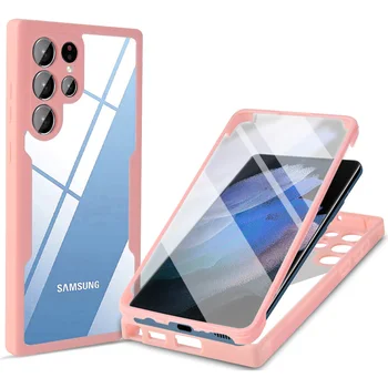 360 Selge Case for Samsung Galaxy A32 A52s A52 A72 A22 A13 A33 A53 A73 5G S21 S22 Ultra Plus Ekraan Täieliku Kaitse Telefoni Kate