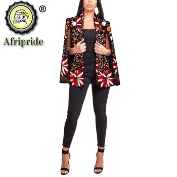 Aafrika Mood Jope Naistele Ava Ees Pikk Varrukas Vaha Batik-Aafrika Riided Tribal Outwear Liiga Mantlid S2024026