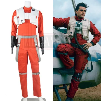 Jõudu Äratab Cosplay Poe Dameron Kostüüm X-wing Piloot Ühtne Varustus Oranž Kombekas Halloween