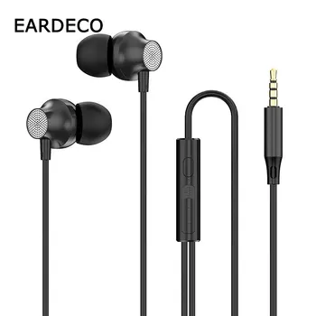 EARDECO 10mm Sarv Raske Bass Juhtmega Kõrvaklapid, In-ear Kõrvaklapid, millel Juhe 3,5 mm Tüüp-C Earbuds Mic Mobiiltelefoni Kõrvaklappide Sport