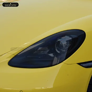 2x Auto Esitulede Taillight Kaitse Tint Film Suitsu Must TPÜ Hele Kleebis Jaoks Porsche 718 Boxster Cayman 2016-Tarvikud