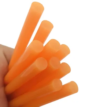10 Tk Oranž Värv 7MM Hot Melt Glue Pulgad Elektrilised lipit Car Audio Käsitöö Remont Pulgad Liim Sealing Wax Stick
