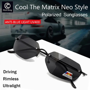 Titaan Maatriks Smith Polariseeritud Päikeseprillid Meestele Rimless UV400 Sõidu Päikeseprillid Ultralight Sõidu Brändi Disaini Päike Glasse