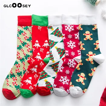 2023 Jõulud Seeria Naiste Sokid Puuvillased Naljakas Õnnelik Isiksus Cartoon Pikad Sokid