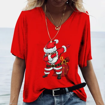 2022 Naiste T-Särgid Uus Aasta Jõulude 3d Print Lühikesed Varrukad Brändi T-Särk Naiste Liiga Tee Särk Naljakas Xmas Clothin