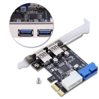 Superspeed 5Gbps PCI-E x1, 2 Ports USB 3.0 HUB PCI Express NEC Expansion Card Adapter Extender koos Sise-20-Pin-Pistik