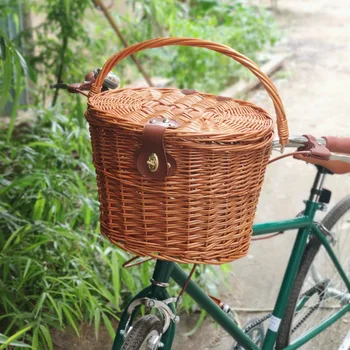 Vintage Rotangist Jalgratta Korvid Jalgratta E-Bike Jalgratta Korvid Roller Korv Lapsed Bike Ostukorvi Plastikust Käekott Ladustamise Kott