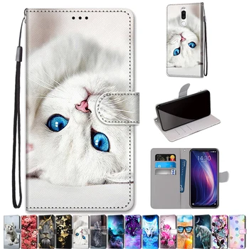 Juhul Meizu X8 Flip Case Nahast Anime Kass Armas Prindi Rahakott Kaas Meizu X8 X 8 Telefoni Kata Kott Raamat Capa Käega Rihm