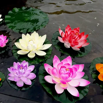 5tk Kunstlik Ujuvad Vee Lily Lill, Taim, EVA Kunstlik Lotus Flower Pond Decor 10cm Pot Lotus vesiroosi Bonsai Taime