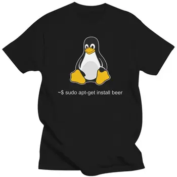 Meeste Riided Naljakas Linux Sudo Saada Mulle Õlut T-Särk Meeste Lühikesed Varrukad Pingviin Programmeerija Arvuti Arendaja Geek, Nerd T-Särk Co
