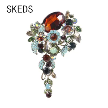SKEDS Vintage Klassikaline Rhinestone Naiste Peen Suur Pross Pin-Fashion-Luxury Crystal Lill Ripats Prossid Ehted Naistele