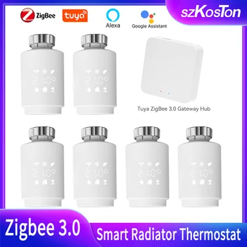 Tuya ZigBee3.0 Radiaatori Termostaat Ventiil Smart Termostaat Temperatuuri Kontroller Välise Anduri TRV hääljuhtimine Alexa Google