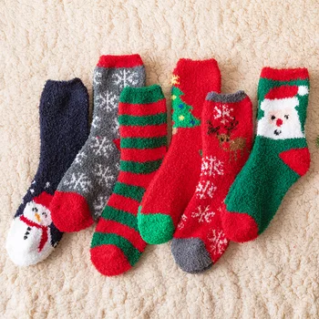 Coral Fliis Sokid Pool Fliis Naiste Sokid Jõulud Sokid Talvel Paks Soe Paari Sokke, Armas Multikas Lumi Sokid Naiste Sox
