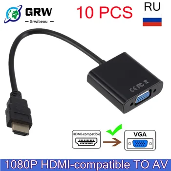 HDMI To VGA Liides Lüliti Adapter Audio-Toide HD 1080P Sülearvuti, Monitor TV Xiaomi Kasti Projektor Kaabel Converter