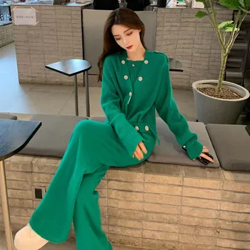 Naiste Ülikond Kampsun Set OL Style Ühe Karavan Pullover+Püksid Kahe Töö Rõivad, v.a Silmkoelised Sobiks Talvel Korea Sügis Riided