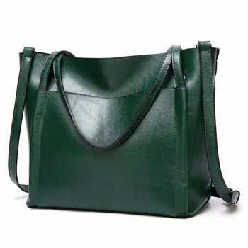 Uus Mood Õli, vaha nahast naiste kott käekott pehmest nahast naiste messenger kotid must roheline vabaaja tassima naine crossbody kott