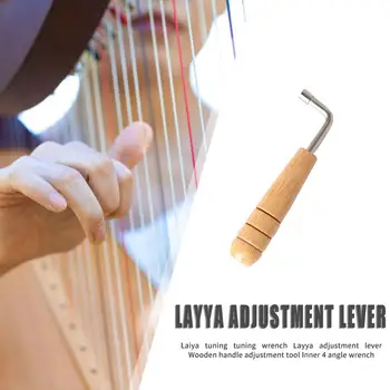4mm Lyre Harf Tuning Mutrivõti Tuuner Layya Kohanemise Käigukanginupp Lyre Kohandamise Tööriista, Metalli ja Puidu Värvi Tarvikud Osad 105x40x20mm