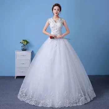 Odavad Custom Valge Mood Klassikaline Pulm Kleit 2022 Korea Stiilis Pits V Kaela Vintage Pruudi Hommikumantlid Vestido De Noiva
