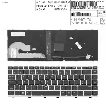 SUURBRITANNIA Uus-Asendamine Klaviatuur HP EliteBook 840 G5 846 G5 745 G5 Sülearvuti Hõbedane Raam Musta Klahvi, koos Taustavalgustusega & Pointer