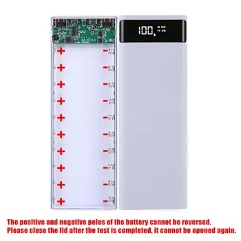 Dual USB-LCD Power Bank Shell 10x18650 Aku Juhul Laadija karbis Tarvikud