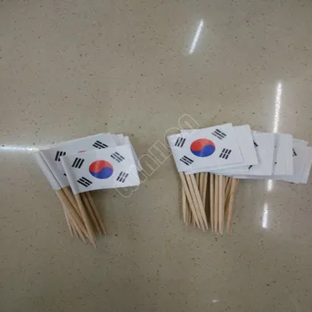 300Pcs Pakitud Lõuna-Korea Hambaork Lipu Õhtusöök Kook Hambaork Cupcake Kaunistamiseks Puu Kokteil Pulgad Partei Teenetemärgi