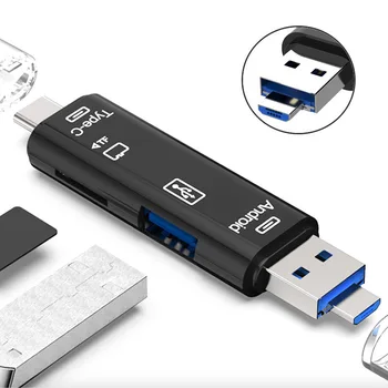 Tüüp C Micro-USB ja USB 3 OTG 1 Card Reader High-speed Universaalne OTG TF/USB Android Arvuti Laiendamine Päised