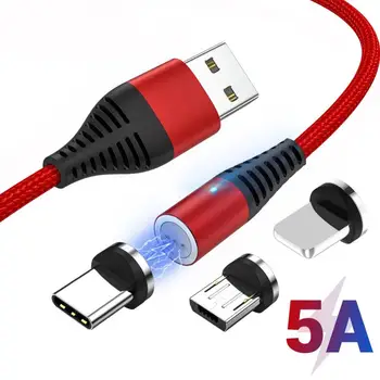 5A Magnet QC3.0 Kiire Laadimine Kaabel-Micro-USB Type-C-Plug for iPhone, Android